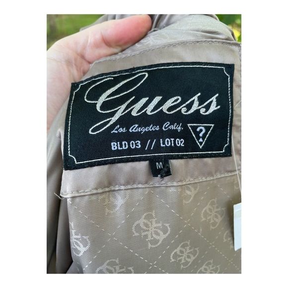 90s Y2K Guess Silver Metallic Satin Down Puffer Jacket Belt - Picture 14 of 16